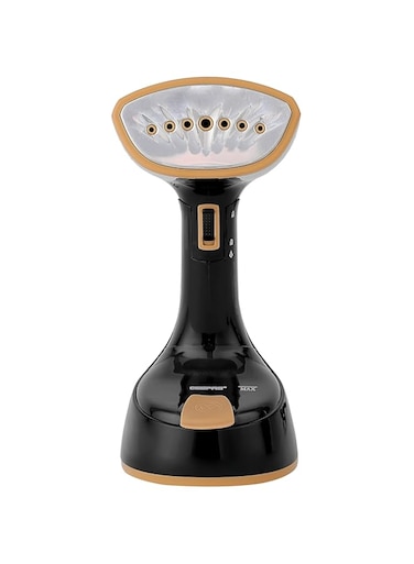 Handheld Garment Steamer- GGS25034  Ready to Use in 30 Seconds  Suitable for All Kinds of Fabric   Equipped with Stainless Steel Head and 150 ML Capacity  Black and golden, 2 Years Warranty