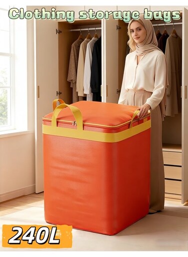 blankets, storage bags, large capacity household moving and packing tools, waterproof and moisture-proof household or school leaving luggage bags (D-122M-ORANGE-S)