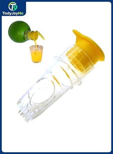 Beverage manual juicer, spiral lemon and orange juice juicer with built-in filter, (yellow)