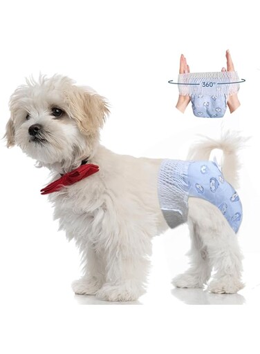 TERRIFI Dog Diapers for Female, 10 Count Size L, Disposable Stretchy Leak-Proof Diapers, Super Absorbent Pulled Up Diapers for Dogs, Small Puppy Diapers