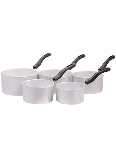 Tiger Aluminum Tiger Sauce Pan 5 Pieces, Silver- Tasp.S