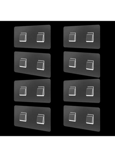 Excefore Shower Caddy Adhesive Replacement Sticker Flat Hook Adhesive Shower Caddy Hooks Flat Hook Flat Shower Caddy Hooks Transparent Strong Hook for Bathroom Shower Organizer Hanging Kitchen 8 Pack