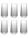 Set, Set Of Six, Striped Transparent Water Drop Cup, Can Be Used For Drinking Water, Coffee, Tea, Juice, Milk, 500Ml