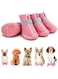 X spring Dog Shoes, 4 Pcs Size 2 Puppy Shoes with Reflective Strip Rugged, Waterproof Dog Booties Paw Protector for Outdoor Walking, Anti-Slip Sole, Dogs Boots for Hardwood Floors Hot Pavement
