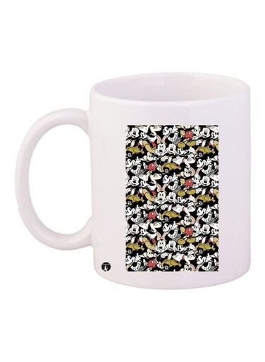 Cartoon Printed Coffee Mug White/Red/Black 11ounce