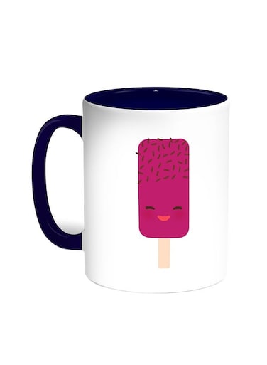 Cartoon Graphics - Ice Cream Printed Coffee Mug Blue/White 11ounce