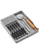 U-HOOME Expandable Kitchen Knife Drawer Organizer, Multifunctional Adjustable Cutlery Tray utensil organizer for Utensils, Knife Holder Drawer Storage fit for 11 Knives and Kitchen Gadgets