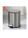 Stainless Steel Double Layer Dustbin with Pedal and Lid For Bathroom Kitchen,Silent Lidded Trash Bin,Fingerprint-Proof Modern Garbage Can,Round Bucket with Handle for Home Office (Grey, 8L)