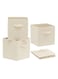 Collapsible Fabric Storage Cubes Organizer, Set of 4 Home Foldable Collapsible Storage Box, Fabric Cubby Organizer Baskets with Dual Handles, Cube Storage Bins for Shelf, Home and Office