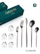 30-Piece Stainless Steel Cutlery Set Kitchen Utensil Set Western Tableware Suitable For Home Kitchen Restaurant Hotel Party Dining Picnic Dining Exquisite Packaging Gift Black