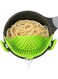Strainer Silic Pasta Strainer Adjustable Strainer Clip on Pot Bowl Spout Food Strainer Gadget Pasta Drainer Colander for Draining Spaghetti Pasta Vegetables Fruits Green)