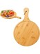 Natural Bamboo Wooden Pizza Tray with Handle Homemade Pizza Bread Tray Cutting Board Chopping Household Use Wash Wood Tray