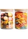 Glass Food Storage Jars 28 oz Set of 2, Glass Jars with Bamboo Lids for Kitchen Clear Glass Storage Containers with Lids, Pantry Organization Jar for Serving Tea, Coffee, Flour, Cookie, Spice