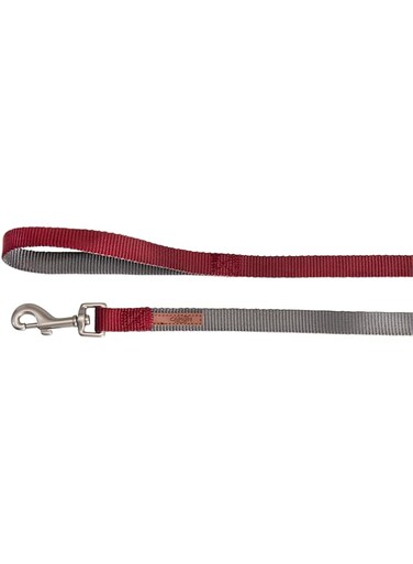 Camon Dog Leash-Doublepremium Grey/Red (10X1200Mm)