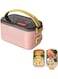 Bento Lunch Box for Adults &amp; Kids, Reusable Stainless Steel Handheld Portable 2 Layers Meal Box, 1200ml Leakproof Food Storage Containers, Microwave Dishwasher Safe - Pink
