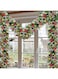 Pomefar Christmas Garland, 8.8Ft Christmas Decorations with 50LED Lights Pine Cone Red Berries, Christmas Decorations Fireplace, Christmas Wreath for Home