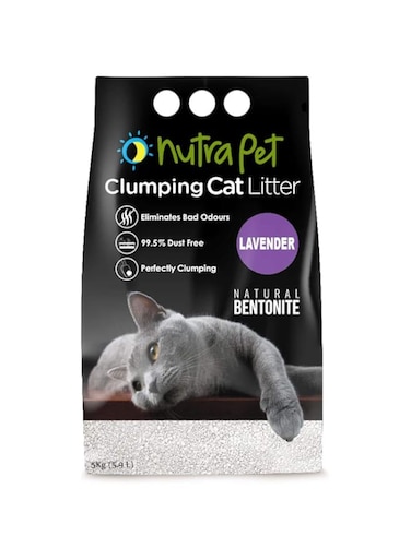 Nutrapet Bentonite Lavender White Compact Clumping Cat Litter 5Kg