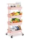 4 Tier Metal Utility Multipurpose Trolley Organizer Cart With Wheels For Office, Kitchen Bathroom Bedroom