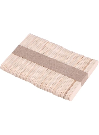 ROSENICE 50pcs Ice Cream Sticks Craft Sticks Natural Wood Taster Spoons Ice Cream Spoons Popsocle Paddles Spoon Wood Popsicle for DIY Craft Handmade Kids Birthday Party Favors