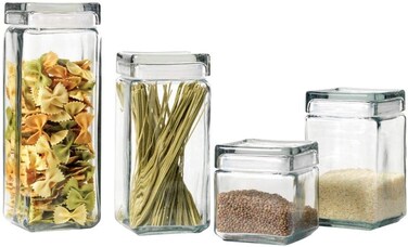 Anchor Hocking Stackable Glass Storage Jar with Lid