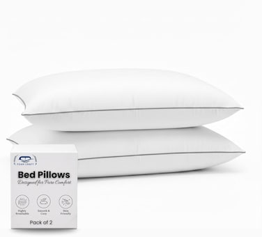 CRAFT Foamcraft&Acirc;&reg; Bed Pillows - Soft Microfibre Pillows for All Sleep Positions (Pack of 2, 50 x 70cm)