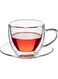 Clear Borosilicate Glass Double-Wall Glass Cup with Saucer Perfect for Party and All Purpose Occasion (0.05L)