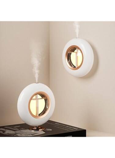 Movable Luxury LED Light Ultrasonic Aroma Humidifier, Essential Oil Aroma Diffuser, Android Application, Battery Powered,10 Seconds Automatic Spraying, For Desktop &amp; Walls (Green)