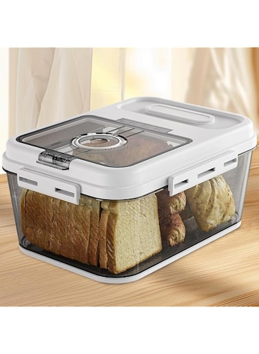 Angju Bread Box For Kitchen Countertop, Airtight Bread Storage Container, Time Recording Bread Keeper with Lid,Bread Storage For Homemade Breads, Toast, And Cookies (Small)