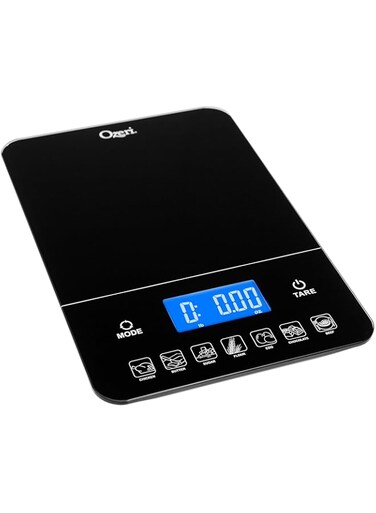 Ozeri ZK19 Touch III 10 kg Digital Kitchen Scale with Calorie Counter, 22 lb, Black