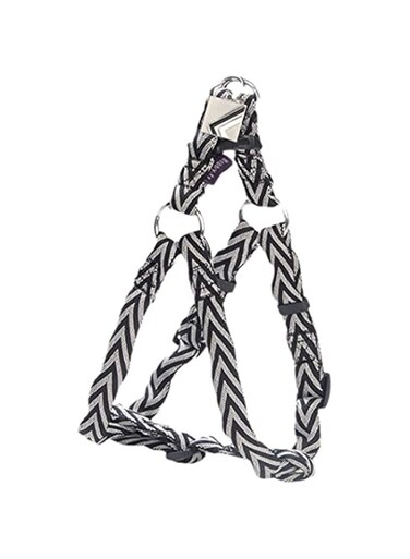 Bobby Chevron Dog Nylon Harness, Large, Black