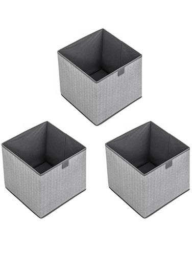 3 Pack Foldable Closet Organizers 29L Storage Bags, Clothes Storage Bins Storage Containers Clothes Organizer 30*30*30cm Grey