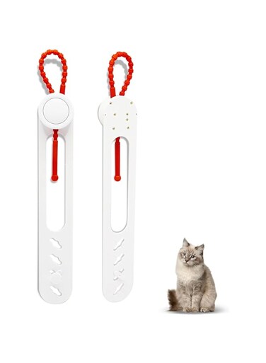 WECATION Cat Door Holder - Easy Door Prop to Keep Door Ajar for Cats, Block Dogs from Entering - Dog Proof Cat Feeder &amp; Litter Box Access - Strong, Portable, and Pet Gate Alternative 2 Pack