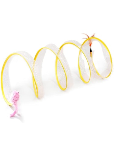 ALMEKAQUZ Folded Cat Tube Tunnel, Cat Toys for Indoor Cats Large, Cat Tunnel Bed for Kittens, Cat Donut Tunnels, Whisker Twister for Cats, Decompression Interactive Cat Springs Toys