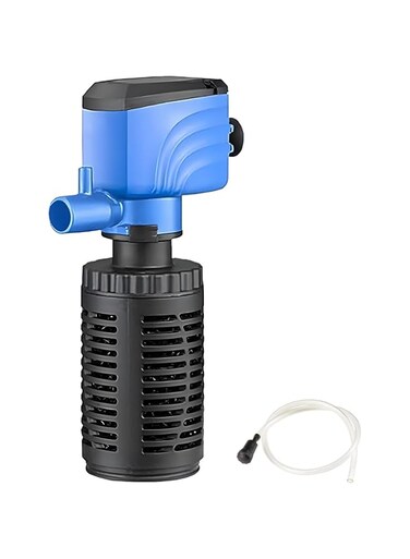 X spring Fish Tank Filter, 4 W Power Aquarium Filter, Three-in-One Filter Pump, Silent Internal Aquarium Filter for Clean Water, Air Pump and Waves, Biochemical Filtration for Healthy Fish and Turtles