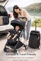 Kikibebe Lightweight Cabin Travel Stroller &ndash; Baby Toddler Pushchair with Trolley Handle, Waterproof &ndash; Black