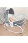 Kikibebe 5-In-1 Cozy Rocker Basonnet – روكر أطفال رمادي قابل للتعديل، طاولة لعب ومكتب دراسة بمقعد دوار 360° وألعاب موسيقية رمادية