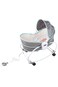 Kikibebe 5-In-1 Cozy Rocker Basonnet – روكر أطفال رمادي قابل للتعديل، طاولة لعب ومكتب دراسة بمقعد دوار 360° وألعاب موسيقية رمادية