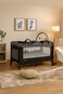 Kikibebe Expandable Convertible Bedside Crib With Playpen &amp; Rocking Glider - Black