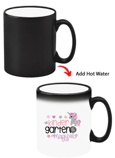 Color Changing Heat Sensitive Ceramic Mug, Image Revealed When HOT Liquid is Added! Kinder garden magical