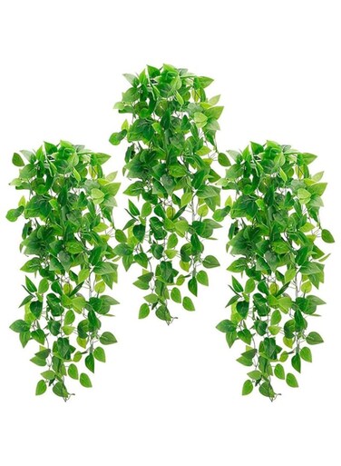 Homarket 3pcs Artificial Hanging Plants, Fake Hanging Plant, Fake Ivy Vine for Wall House Room Indoor Outdoor Decoration