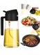 470ml Glass Oil Sprayer and 8pcs Label Sheets for Cooking 2 in 1 Olive Oil Dispenser Bottle for Kitchen, 16oz Premium Glass Oil Bottle, Food Grade Oil Mister for Air Fryer, Salad, Frying, BBQ
