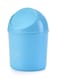 Mini Desk Trash Can with Lid for Office Bathroom Vanity Table, Small Desktop Coffee Kitchen Countertop Garbage Storage Basket Bin (Blue)