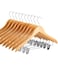 High-Grade Wooden Suit Hangers Skirt Hangers Smooth Solid Wood Pants Hangers With Durable Adjustable Metal Clips, 360&Acirc;&deg; Swivel Hook, Shoulder Notches For Dress Coat, Jacket, Blouse (Natural, 10 Pack) Gold 44.5x25.4x1.27cm Gold 44.5x25.4x1.27cm