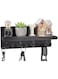 WeBravery Decorative Key Hanging Rack with 4 Double Hooks &ndash; Easy Install Natural Wooden Key and Mail Holder for Wall Mount &ndash; Entryway Decor Rack with Shelf (Carbon Black)