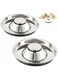 SUOXU Puppy Feeding Bowls,Stainless Steel Metal Dog Bowls,Puppy Weaning Bowl Puppy Dishes Can be Used for Multiple Puppies to Eat Water Bowl and Puppy Feeding bowls at The Same Time (30cm/2pcs)