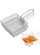 Azonee Mini Square Fry Baskets french fries Basket Chrome Steel Shallow Fried Food Filter Holder Reusable Fries Holder for Kitchen Restaurant Party Barbecue Table Food Serving 4PCS