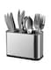 4 Compartments Large Stainless Steel Cooking Utensil Holder Rust Proof Utensil Crock Caddy with Anti Skid Foot Drainer Cutlery Organizer Kitchen Rack Basket Spoon Fork Chopsticks Knife Storage Stand