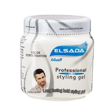 El Sada Long Lasting Hair Styling Gel - Premium Hold and Shine in a 1-Liter Grey Bottle