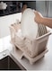 Kitchen Plastic Bowl Rack, Dish Drainer Rack - Apricot [Center Drain]