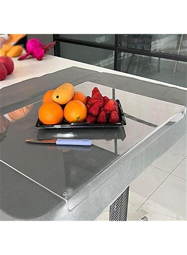Acrylic Cutting Boards for Kitchen Counter,Clear Cutting Board for Kitchen, Acrylic Anti-Slip Transparent Cutting Board with Lip for Counter Countertop Protector Home Restaurant (35x45cm)